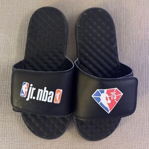 NBA 75th Anniversary Black Jr. NBA Slide Sandals
